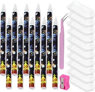 10 Pcs Wax Pencil for Bedazzling with 10 Pcs Diamond Art Trays