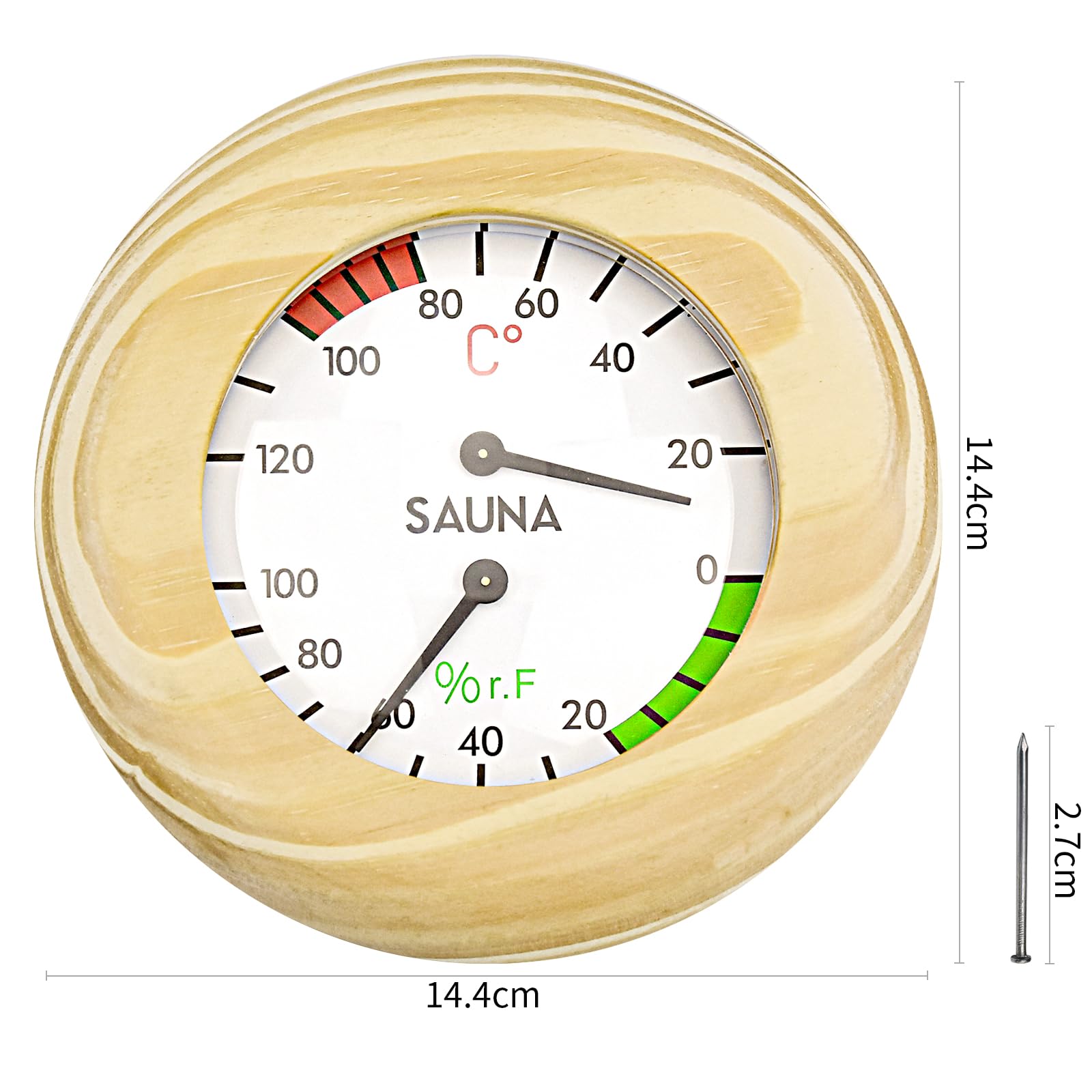 Thermomètre de sauna hygromètre [fonction 2 en 1]