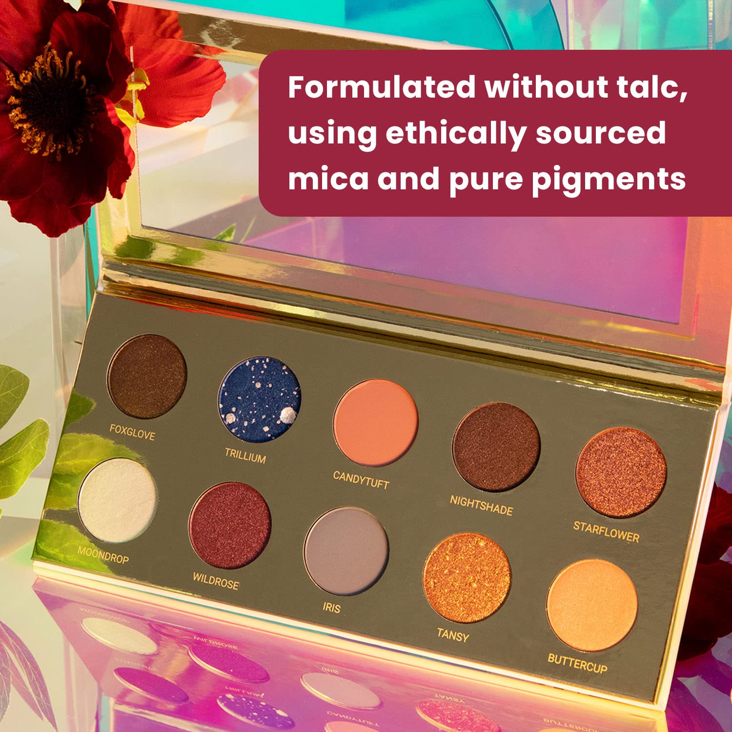 True + Luscious Flora Furiosa Eyeshadow Palette | 10 Richly Pigmented Floral-Inspired Shades | Matte Shimmer Satin Finishes | Talc-Free Vegan Cruelty-Free Clean Beauty | Universal Flattering Colors