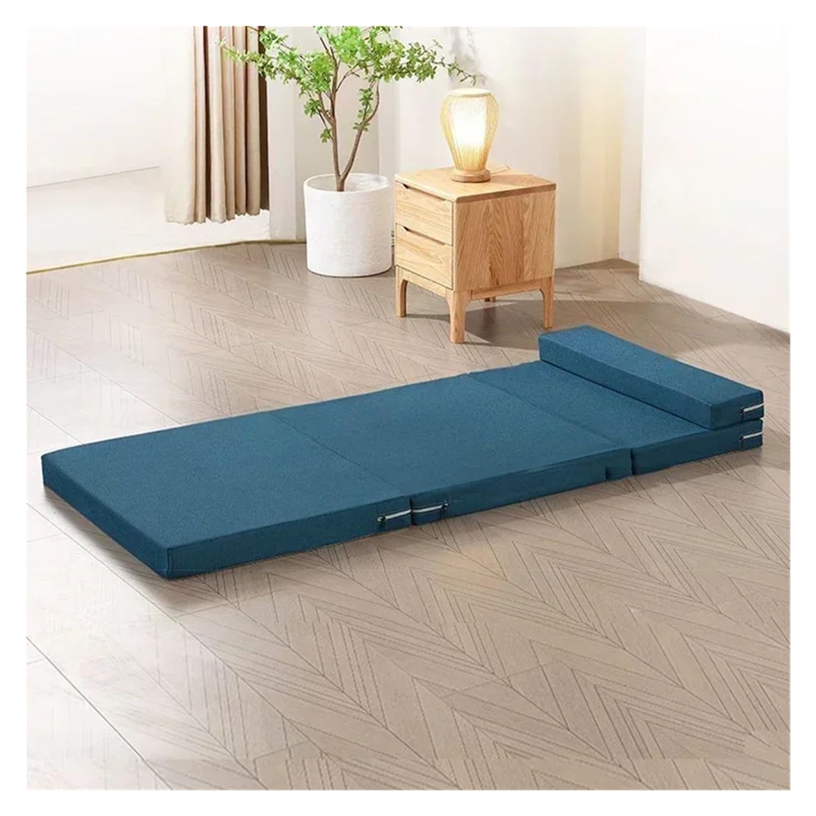 Colchón individual plegable portátil de espuma viscoelástica suave para dormir en el suelo, ideal para descansos de oficina, beige, 60 x 200 x 5 cm