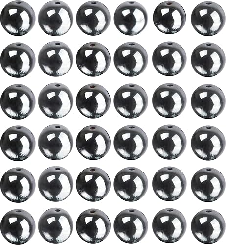 100 cuentas de piedras preciosas naturales de hematita negra de 0.315 pulgadas para hacer joyas, cuentas redondas sueltas de piedra para pulseras y disponible en Yaxa Peru