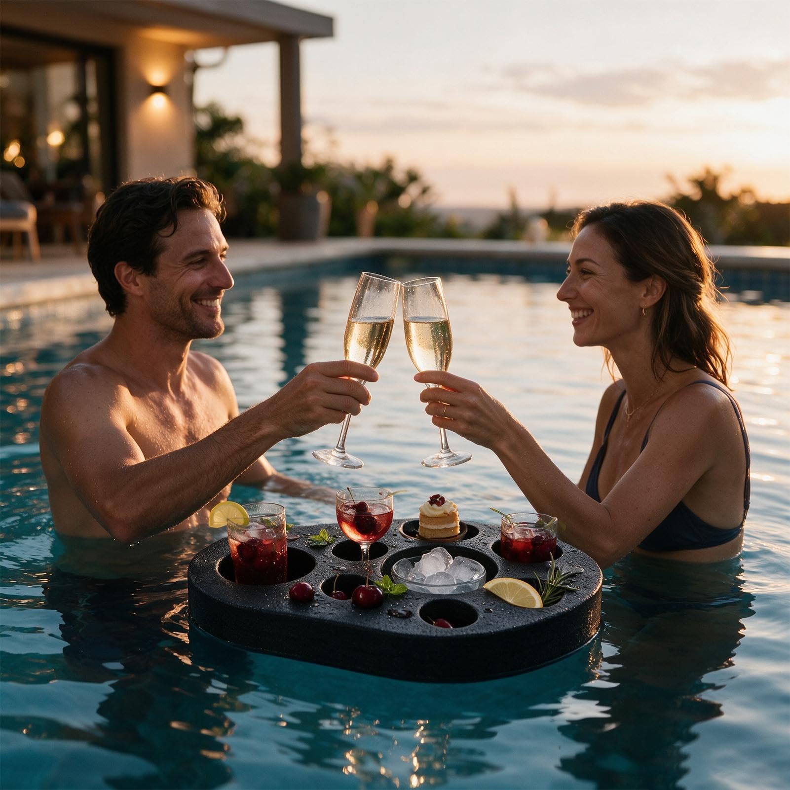 Table Flottante pour la Piscine Rafraîchissement Estival 52,5 X 36 Cm avec