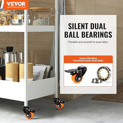 Miniatura 2 de VEVOR Ruedas giratorias, 2 pulgadas, juego de 4, capacidad de carga de 440 libras, ruedas de vástago roscado con freno de seguridad de doble