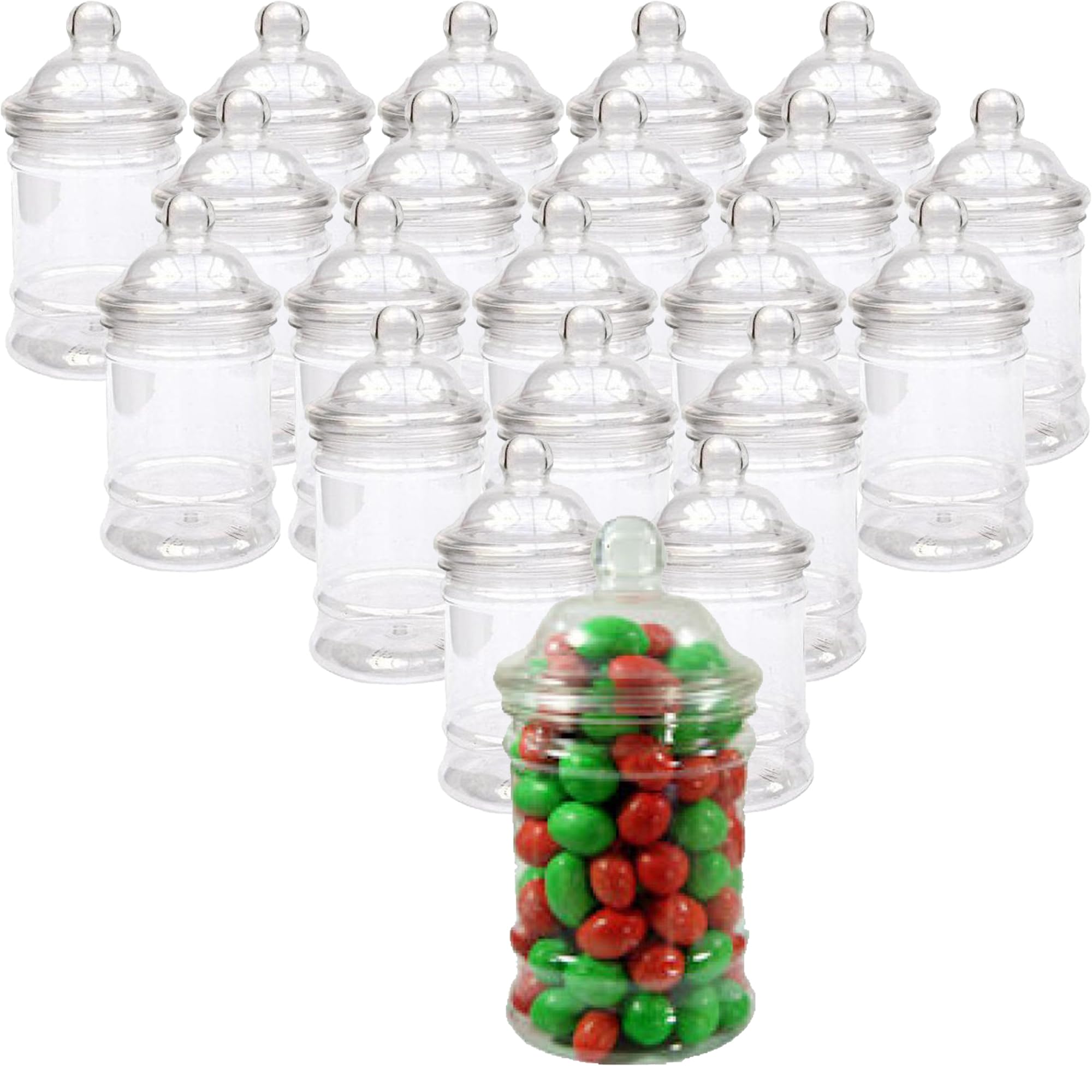 Jars2u Victorian Plastic Jars with Bobble Style Screw Lid 380ml (20)