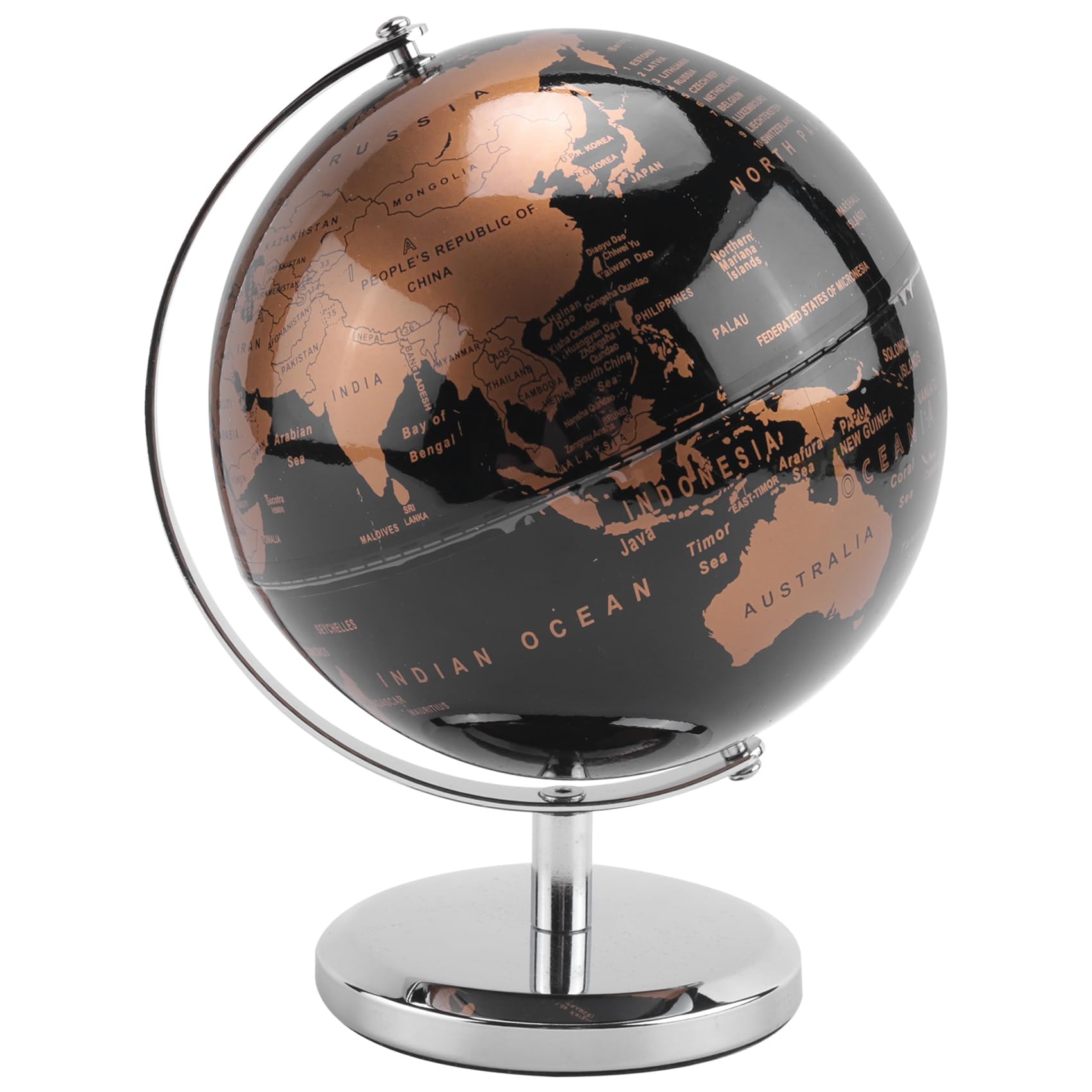 Globe scolaire 15 cm - Globe terrestre avec un pied en métal - Éducatif / géographique / Décoration pour , la table, le bureau, les ornements - Cadeau - Bureau - Matériel pédagogique