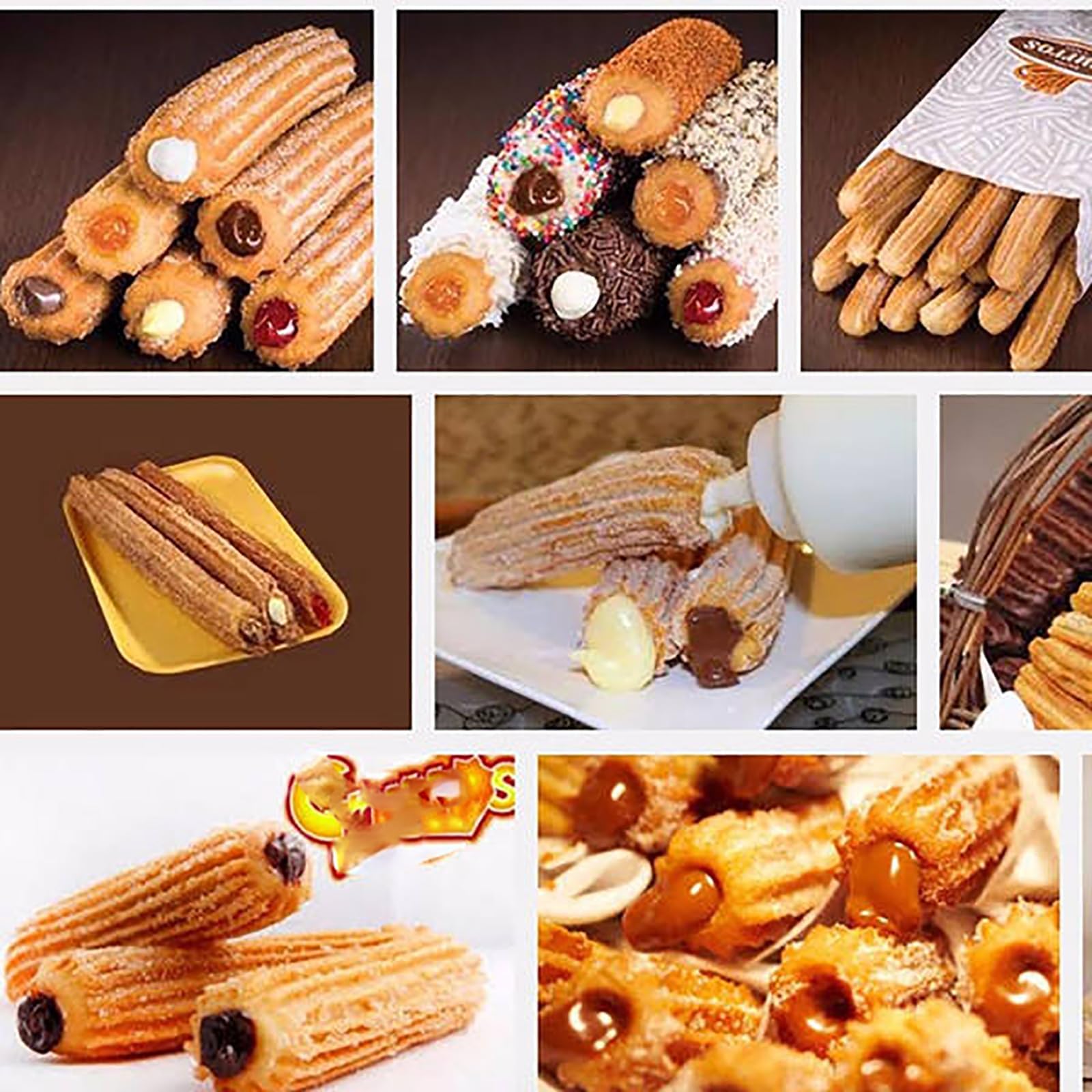 Machine à Churros Manuelle Verticale, équipement de Snacking, idéale pour la Maison et Le Commerce