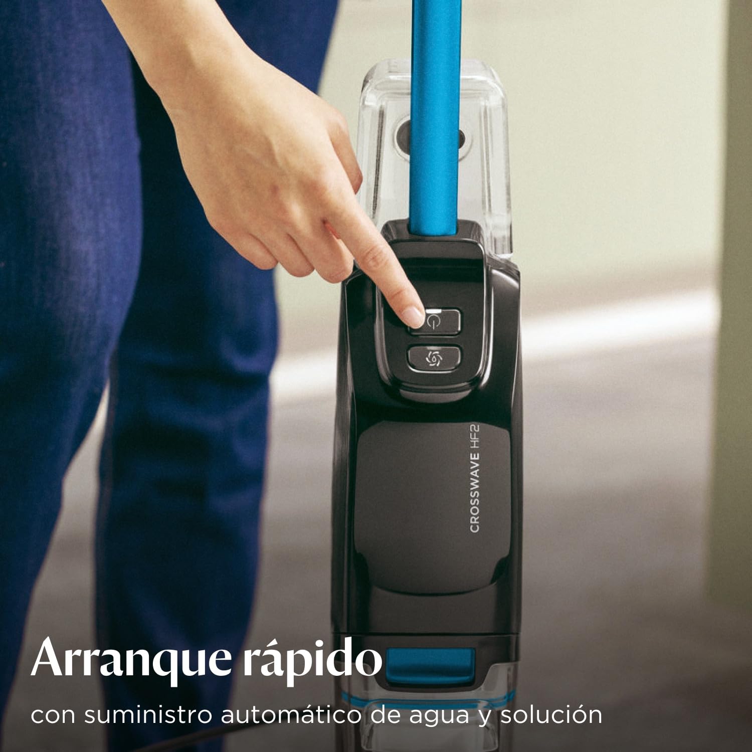 Bissell CrossWave HF2, Aspiradora de Mano con Cable, Aspirado y Mopa en un Solo Paso, Escoba Aspiradora Vertical Ligera, Vacuum Cleaner Potente, Aspiradora de Agua, Solo para Suelos Duros, 3845N