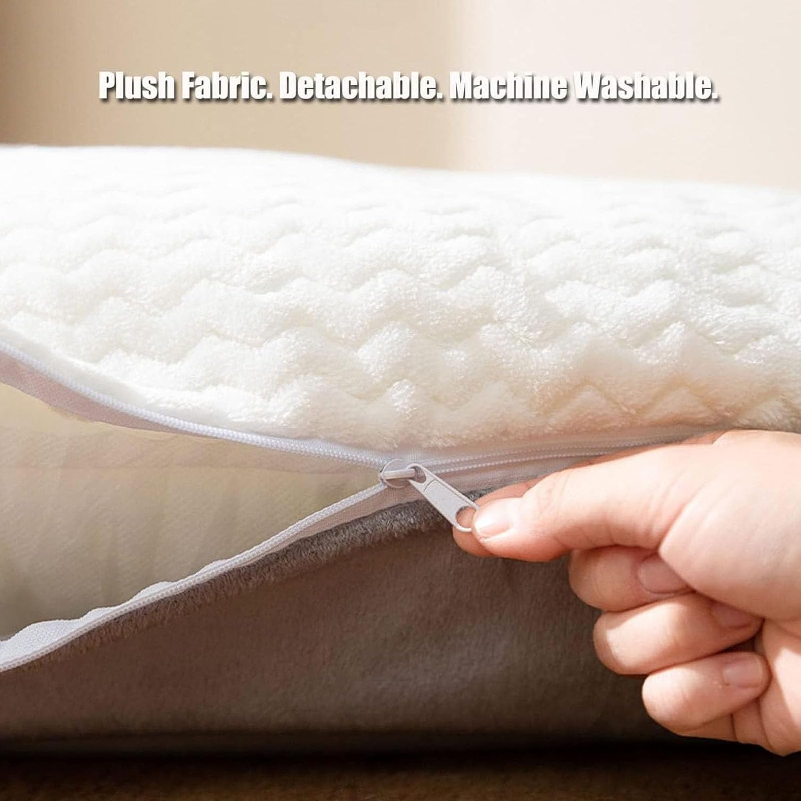 Cuccia Ortopedica in Schiuma Per Cani Da Utilizzare Nella Gabbia, Cuccia Ovale in Memory Foam Per Cani, Letti Per Cani Con Fodere Lavabili, Cuscino Per Gabbia Con Fodera Con Cerniera,Bianca,M
