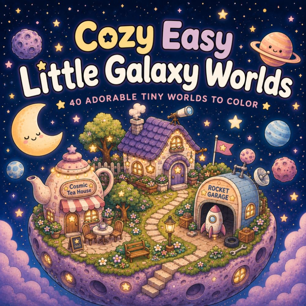 Cozy Easy: Little Galaxy Worlds: 40 Adorable Tiny Worlds to Color
