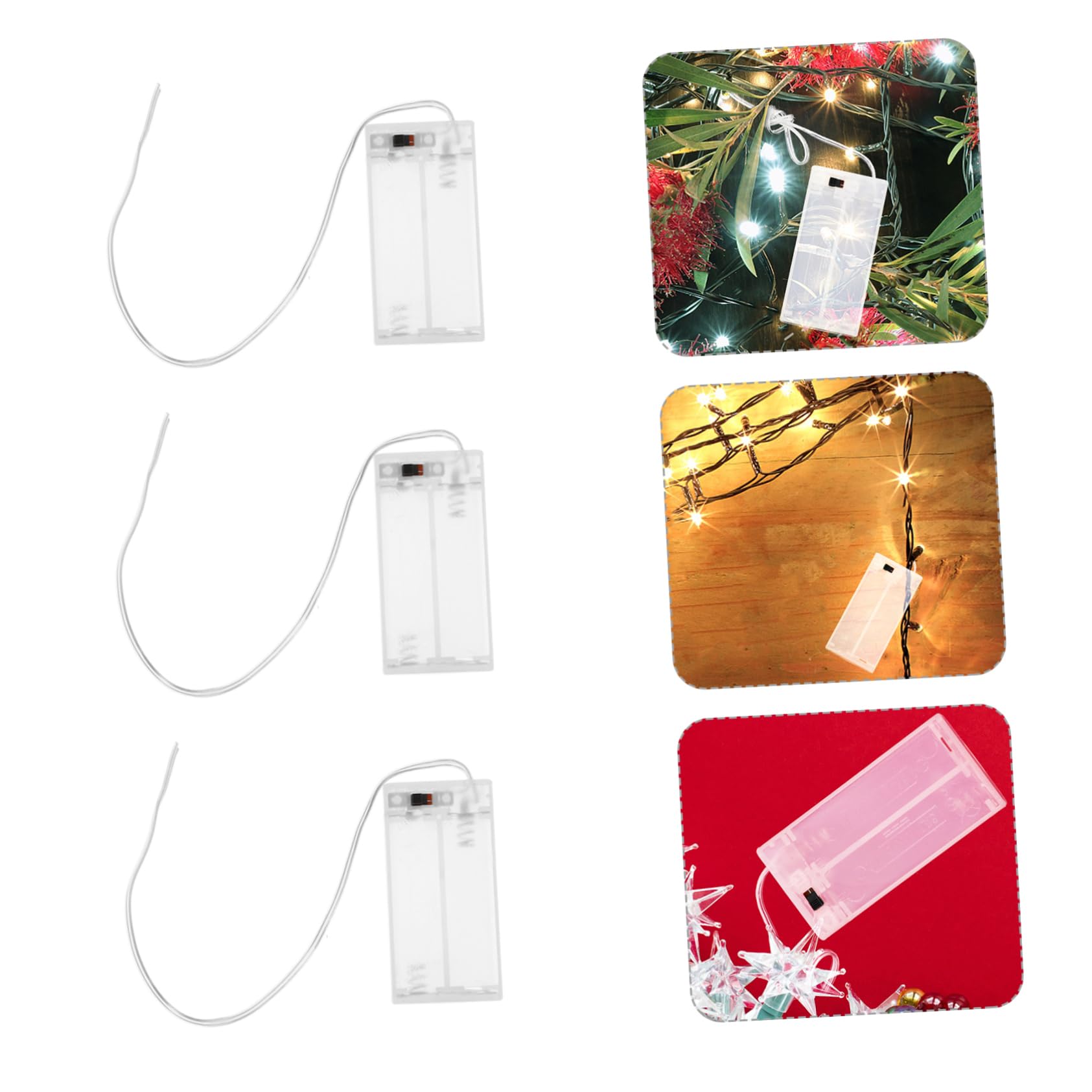 Toddmomy 5 Set Portabatterie Trasparente Per Stringa Confezione Da Design Resistente E Custodia Per Batterie Aa Con Interruttore Per Decorazioni 10 Pezzi*5