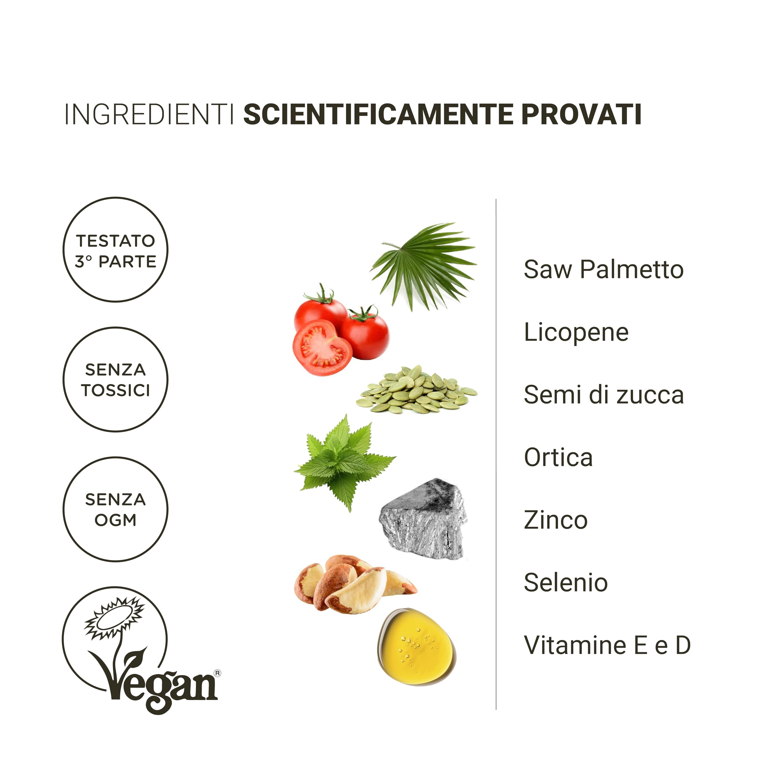 Nullure Prostate Care | Serenoa repens prostata integratore + Ortica + Licopene + Zucca | Saw Palmetto 320 mg | Testato da terzi | Vegano e Senza Additivi | 120 caps (2 mesi) | Prodotto a Barcellona