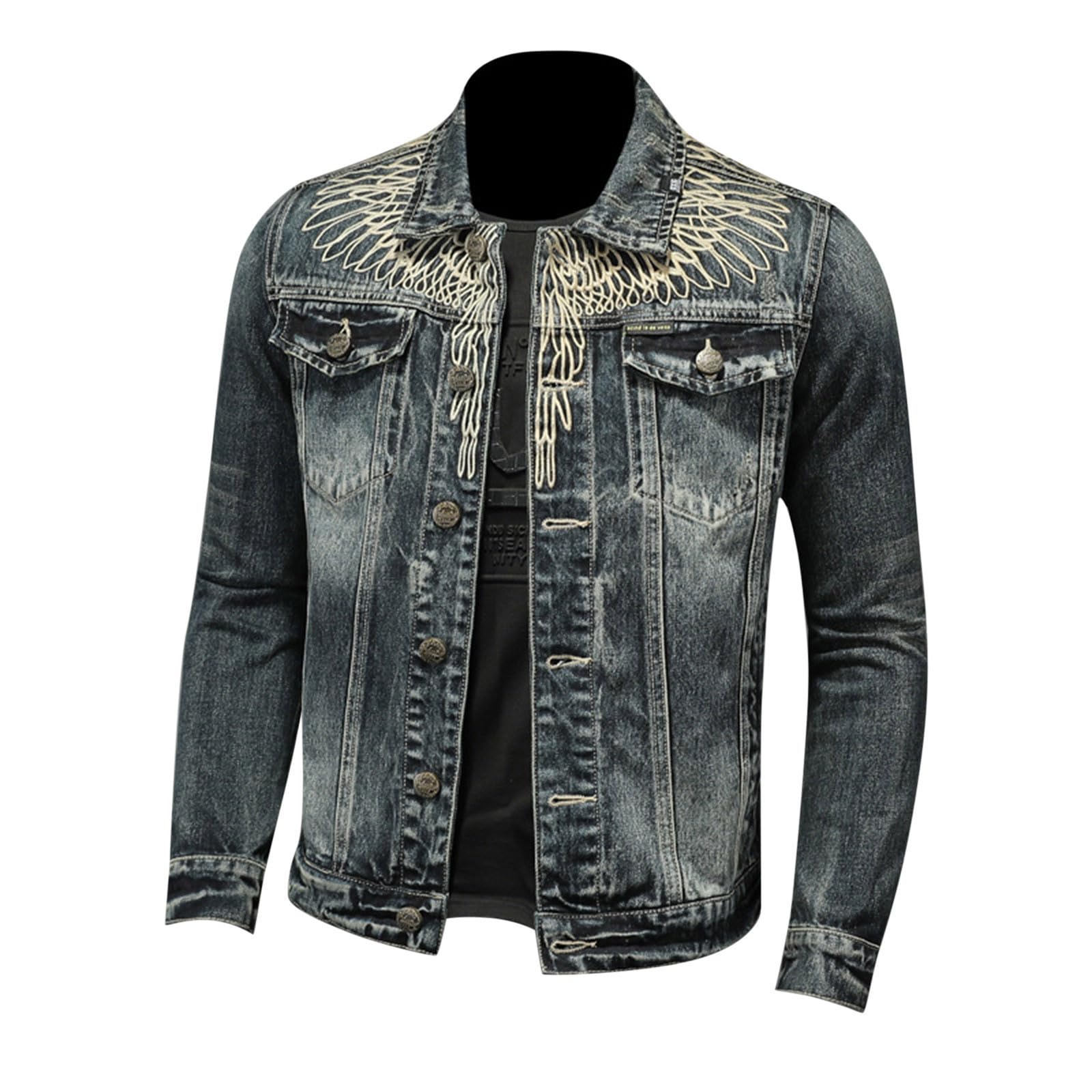 Giacca di Jeans Uomo Giubbino Denim Oversize Abbigliamento Cowboy Mezza Stagione Giubbotto Giacchetto Autunnali Primaverile Casual