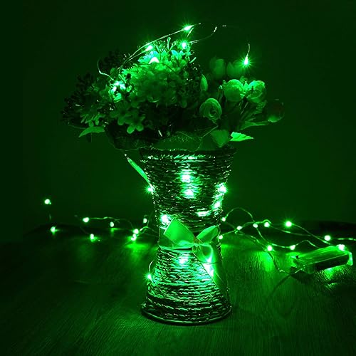 Miniatura 5 de Guirnalda de luces LED, serie de luces impermeables de 16.4 pies, funciona con pilas para bodas, hogar, jardín, fiesta, decoración de Navidad
