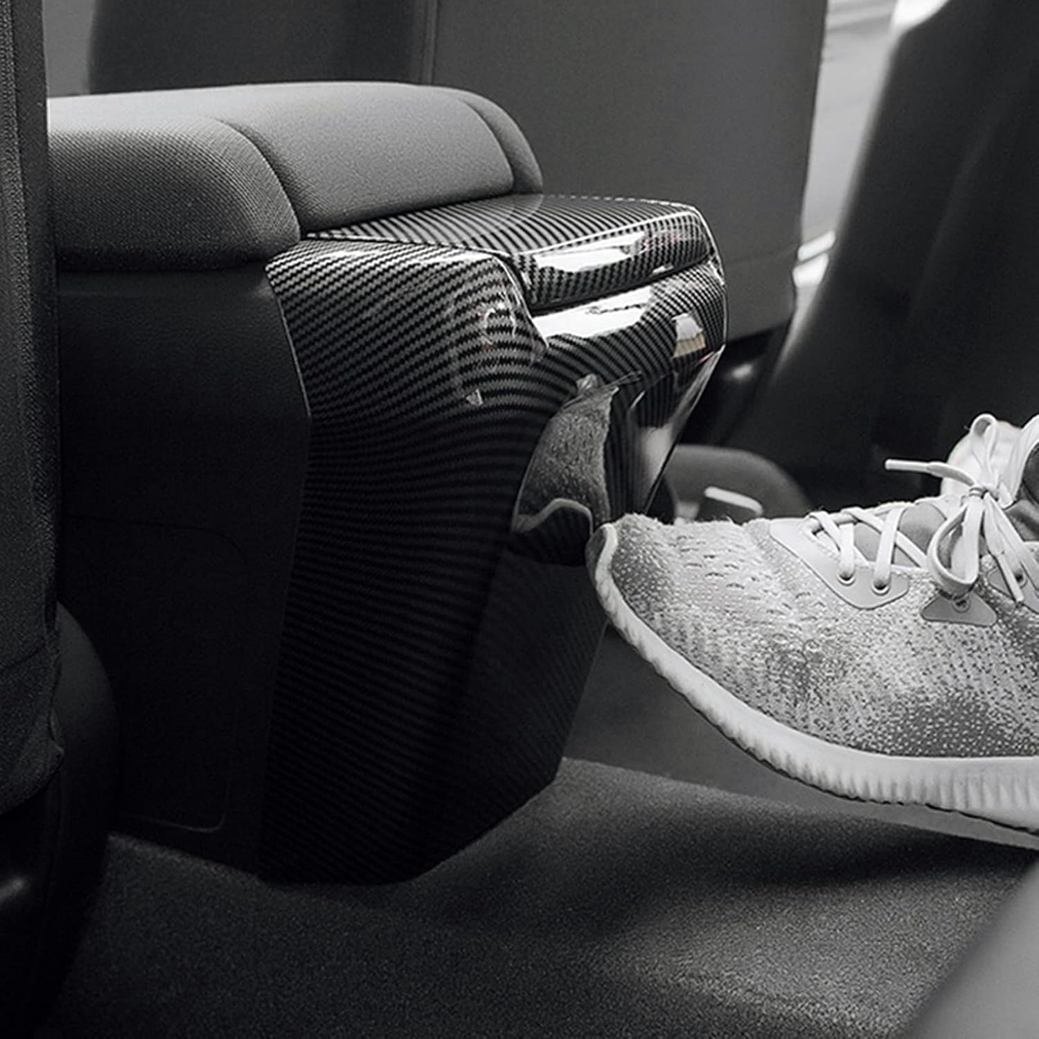 Car Armrest Box Cover Trim Decals for 2016 2017 2018 2019 2020 2021 Honda Civic 10th Gen Accessories ABS Carbon Fiber Interior Stickers