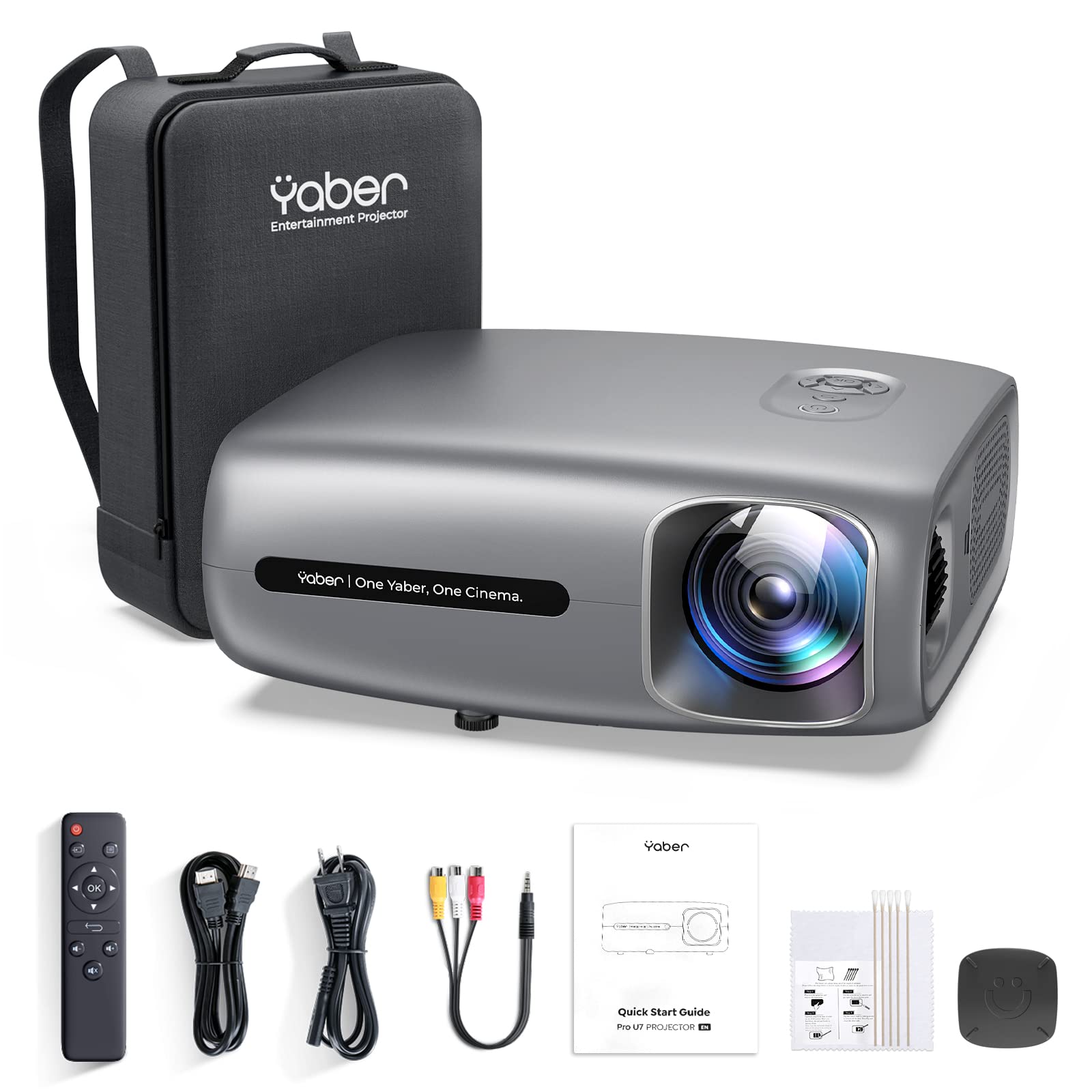 YABER Pro U7 12000L 5G WiFi Bluetooth Projector, Native 1080P 4K