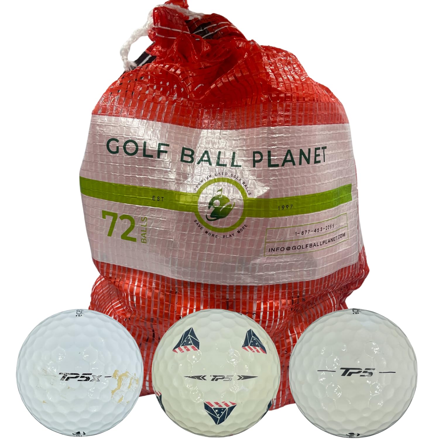 Golf Ball Planet 72 TP5/TP5x Used Golf Balls for Taylormade in Mesh Bag 3A/2A Condition