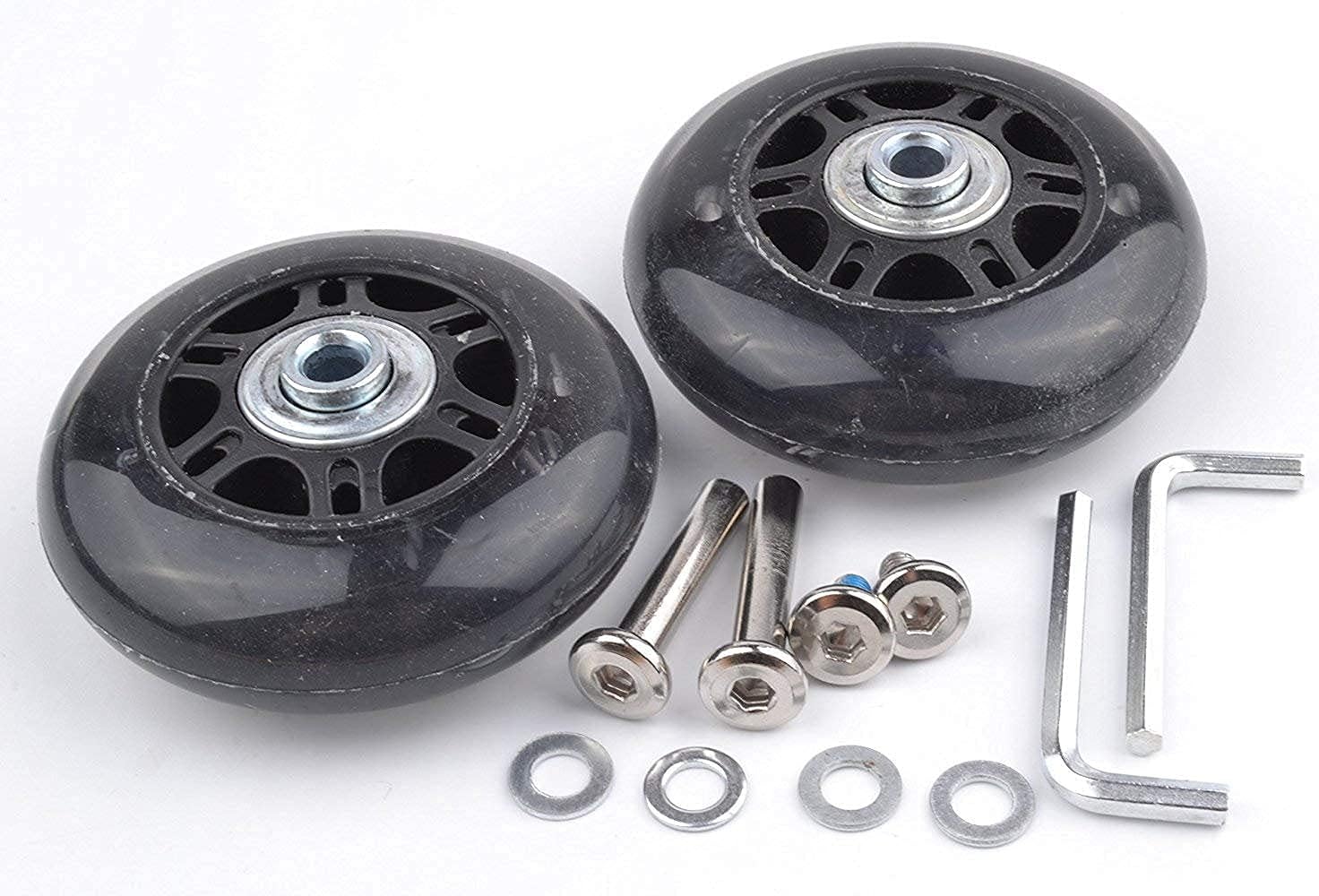 Luggage Suitcase Wheels Replacement Repair kit 1 Pair, Black
