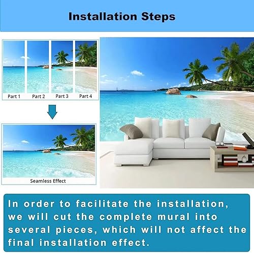 Miniatura 6 de KOMNNI Custom Ceiling Peel and Stick Wall Mural Blue Sky White Cloud Ceiling Sticker 3D Sky Ceiling Wallpaper for Bedroom Living Room Lobby Home