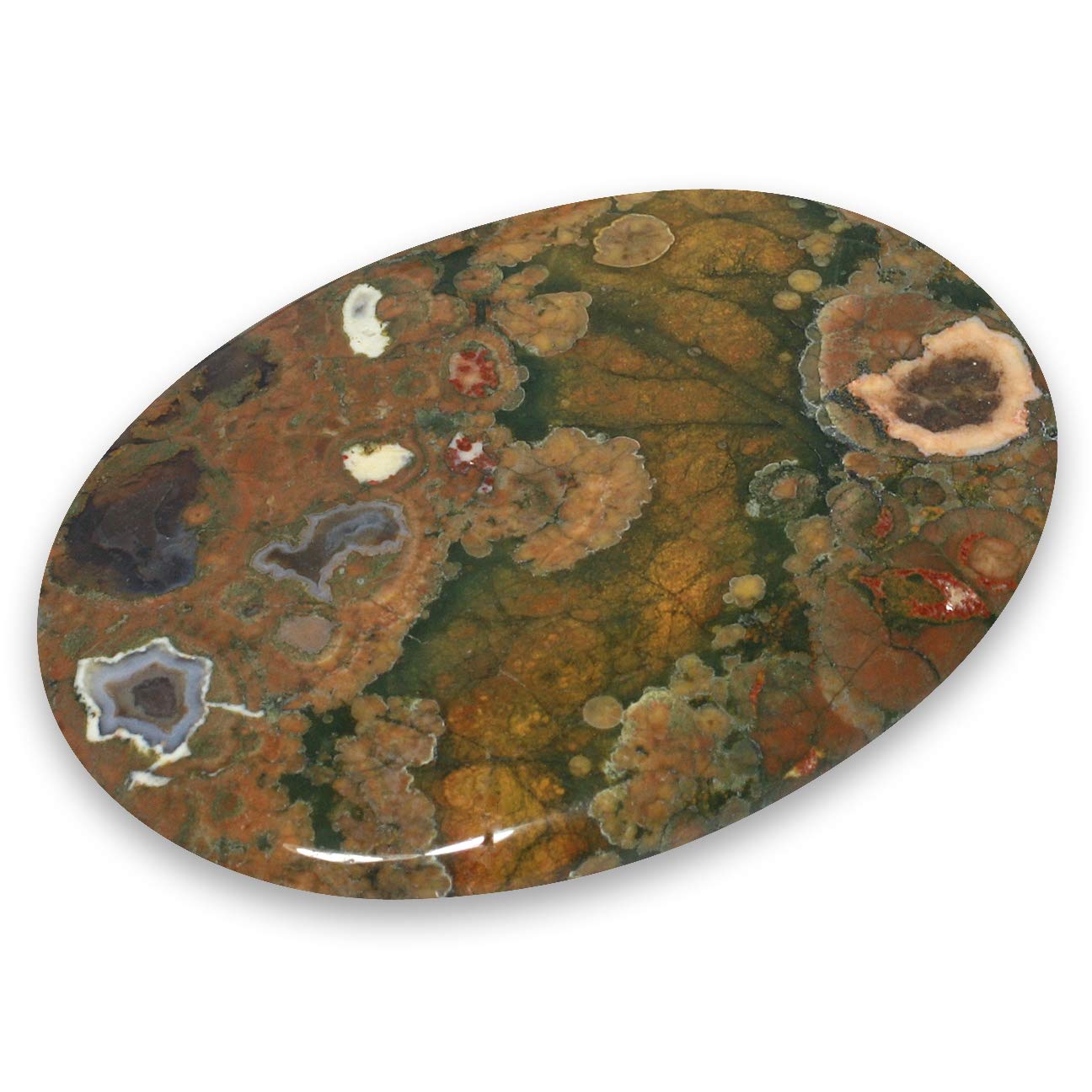 CrystalAge Rhyolite Palm Stone ~70x50mm