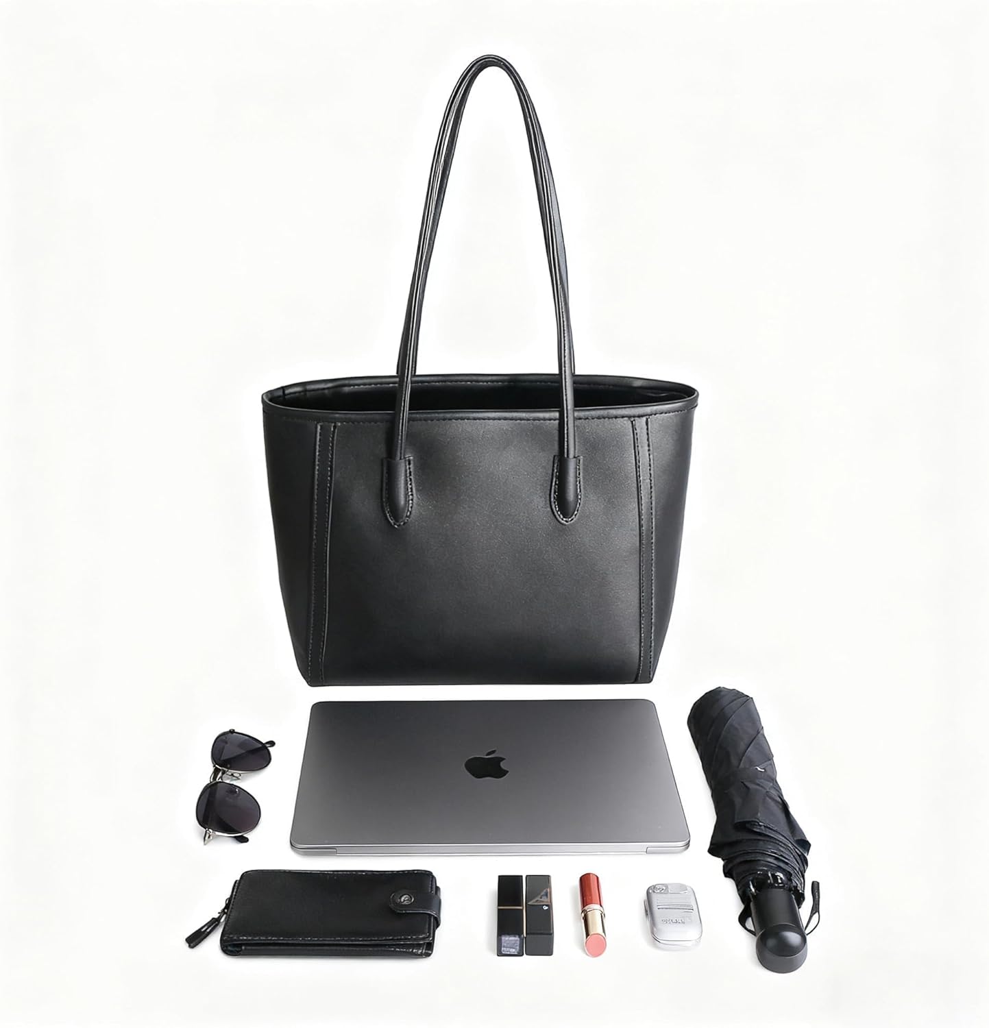 Eiyye Vegan Leather Tote Bag for Women Large Work Purse with Zipper Lightweight Shoulder Bag Stylish Office Handbag for Travel or Everyday Use