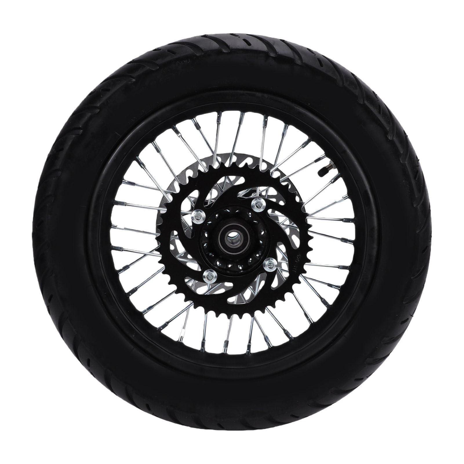 Yctze Ruota Posteriore Completa, Cerchio con Pneumatico 90 90 12, Asse da 15 Mm, for Scooter Elettrico | Disco freno 190 mm e pignone 420 41T per pit bike Apollo SSR XR CRF Kayo KLX