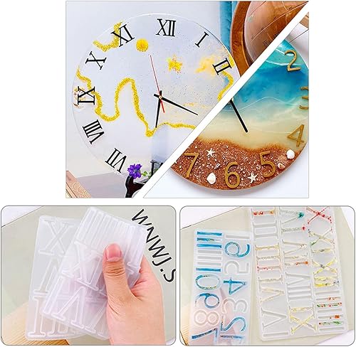 Miniatura 8 de Moldes de resina de números digitales para reloj, moldes de silicona para hacer relojes, manualidades de bricolaje