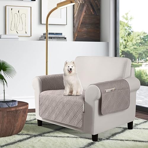Miniatura 43 de TAOCOCO Fundas de sofá impermeables extragrandes para mascotas y perros con respaldo antideslizante, fundas para asientos de sofá con bolsillo para