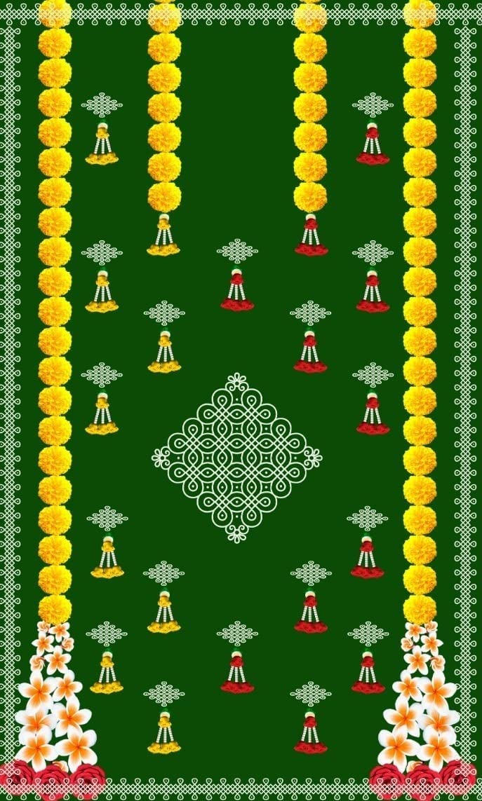 Epoojacart Decorative Backdrops - M 15 - Marigold Flower Hangings on Green Backdrop (B0B4KCCVXC) Amazon Price History, Amazon Price Tracker