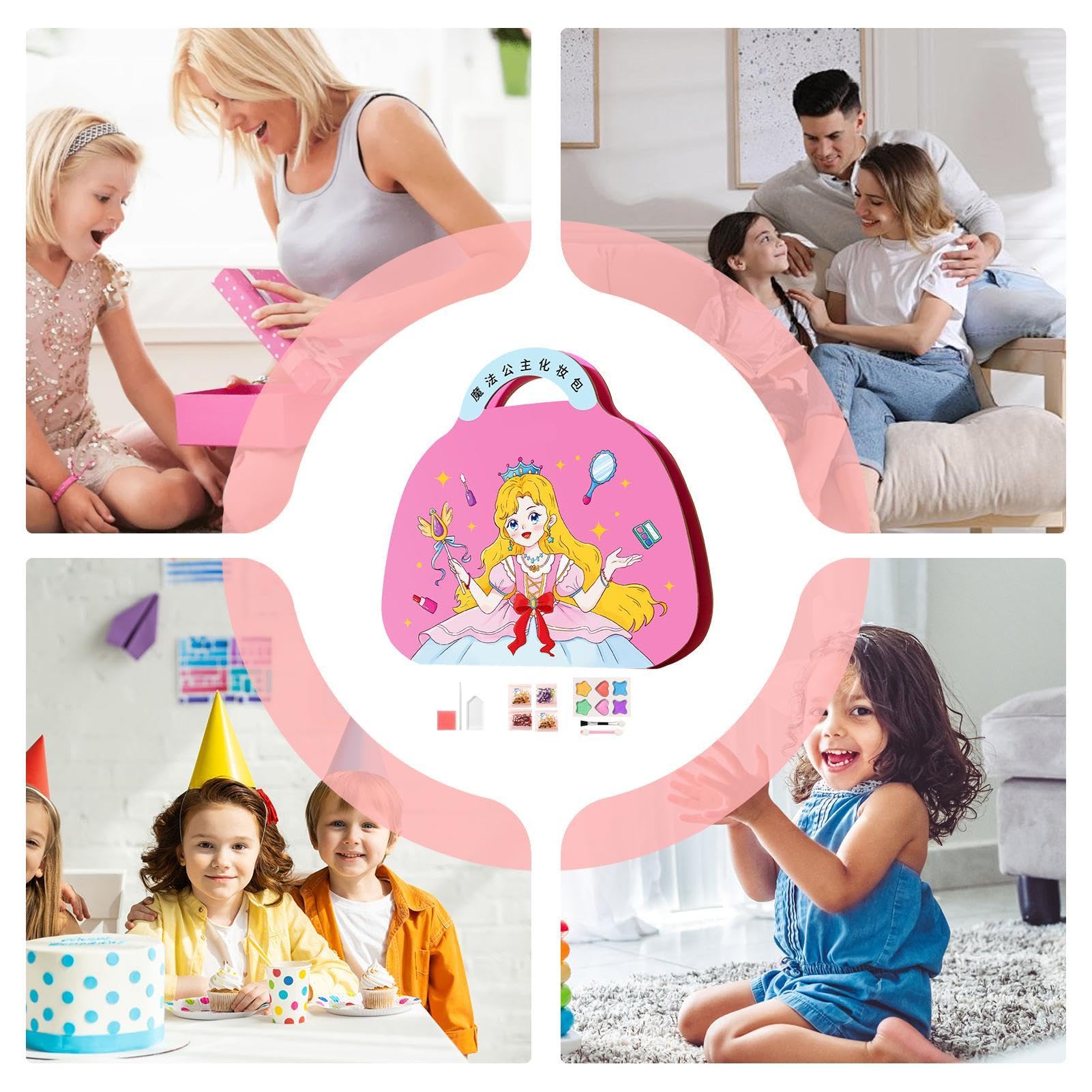 Kit Principesse 3 In 1 Con Adesivi E Borsa Per Trucco, Gioco Di Vestire Per Ragazze, Creatività E Moda, Regalo Di Compleanno