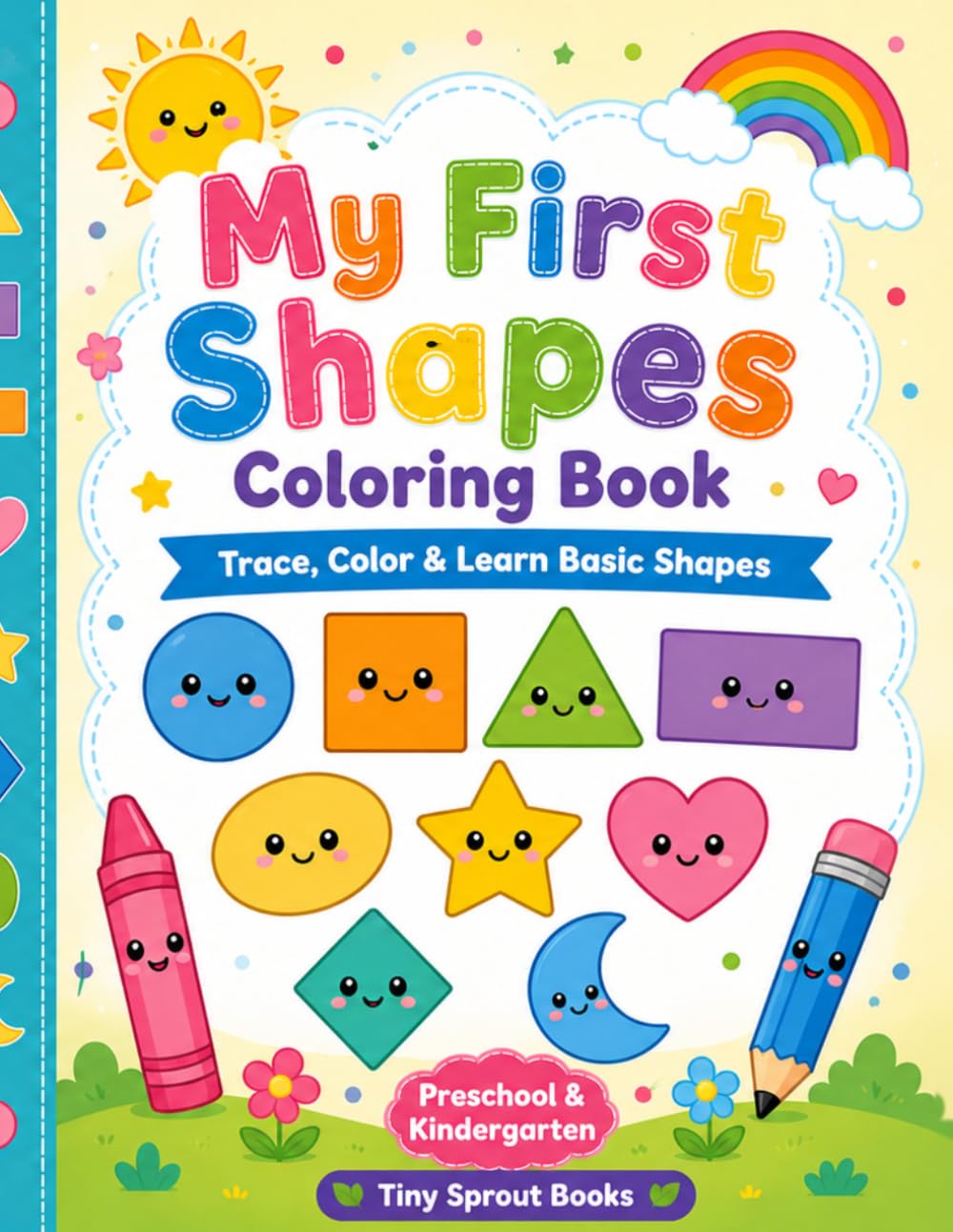 My First Shapes: Coloring Book: Trace, Color & Learn Basic Shapes