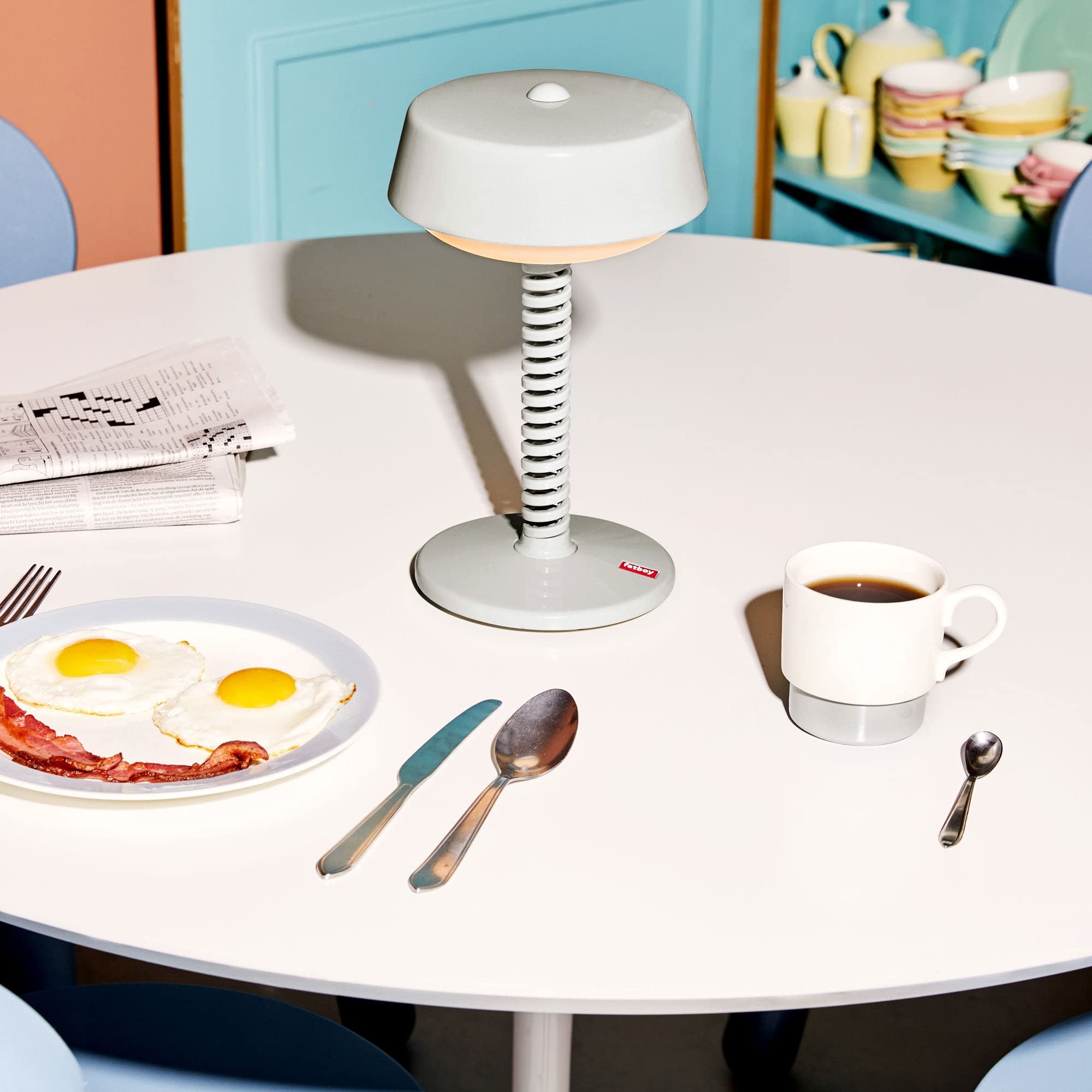 FatboyBellboy Table Lamp, wireless table light, indoor and outdoor lamp, stepless dimming feature, upto 90+ hours battery life (Cherry glow)