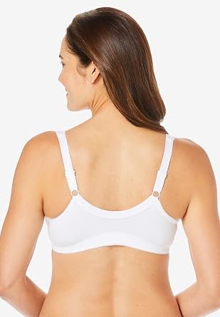 Comfort Choice Women's Plus Size 3-Pack Front-Close Cotton Wireless Bra