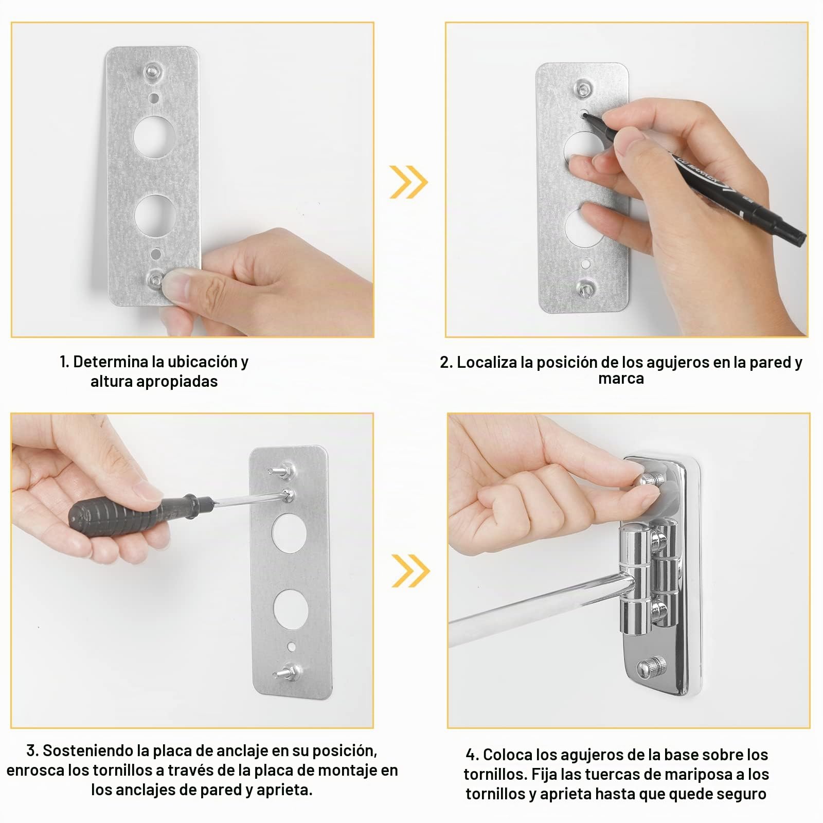 Espejo cosmético de 9 Pulgadas con Aumento, Espejo de Maquillaje 1X/7X, Montaje en Pared, Espejo de Pared de Doble Cara, Espejo de Afeitado, Espejo de Aumento Giratorio de 360° para baño, SPA