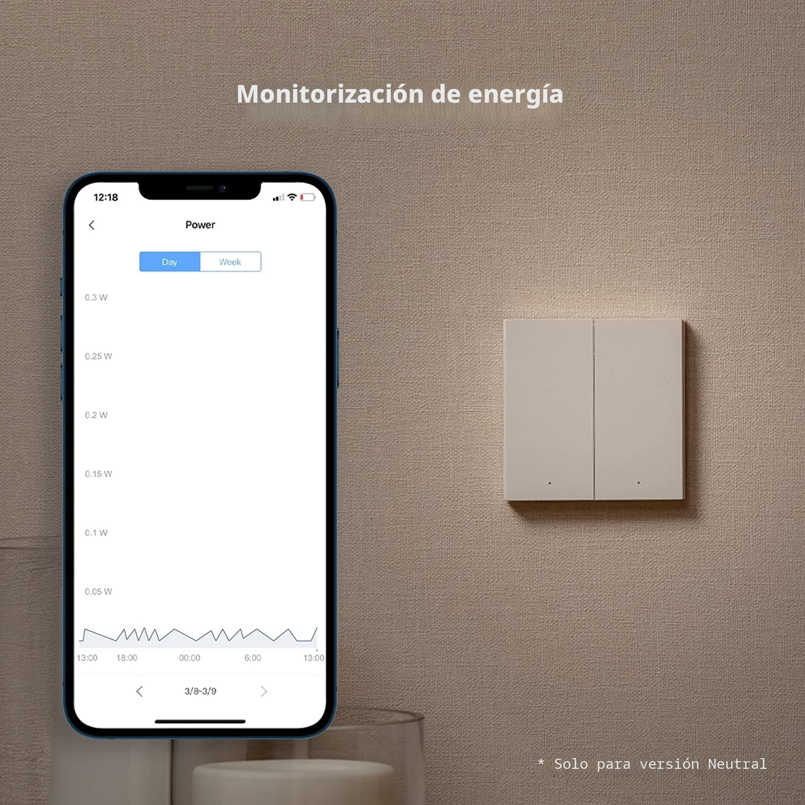 Aqara Interruptor de pared inteligente H1 EU (doble botón, conductor neutro) equipado con Zigbee 3.0, Aqara Hub, interruptor remoto compatible con Alexa, HomeKit, Google Assistant, IFTTT, Blanco