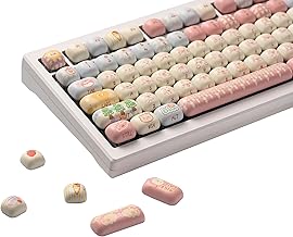 PBT Keycap Set, Piggy Party Keycaps MOG Profile 139-Key Keycaps for Mechanical Keyboards