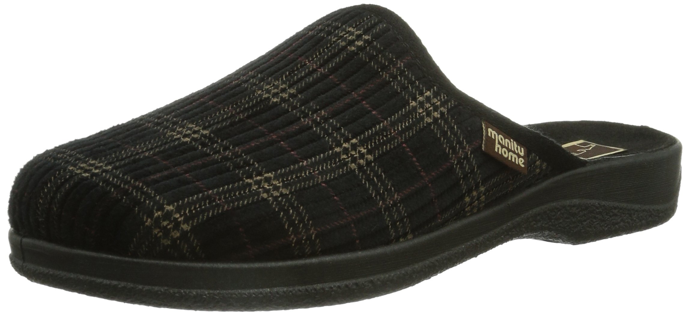 Manitu Home 220188 Men's Slippers, Black, 11.5 UK