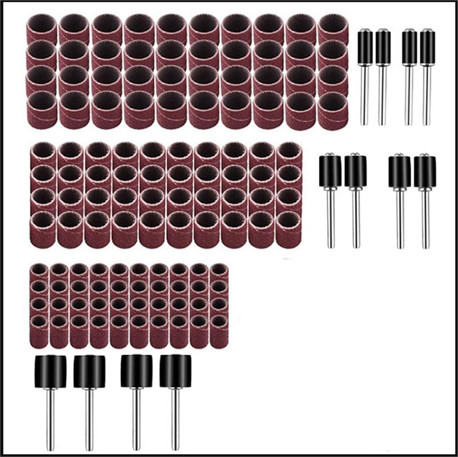Sanding Drum 210pcs Abrasive Sanding Band Sleeve & Drum Kit Grit240 Rotary Tools Accessories with Mandrel