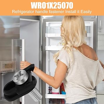 WR01X25070 Refrigerator Door Handle Mounting Studs - Black Refrigerator Door Fastener Replacement AP7175647 WR01X39781 Compatible with Universal freezers (2 PCS)