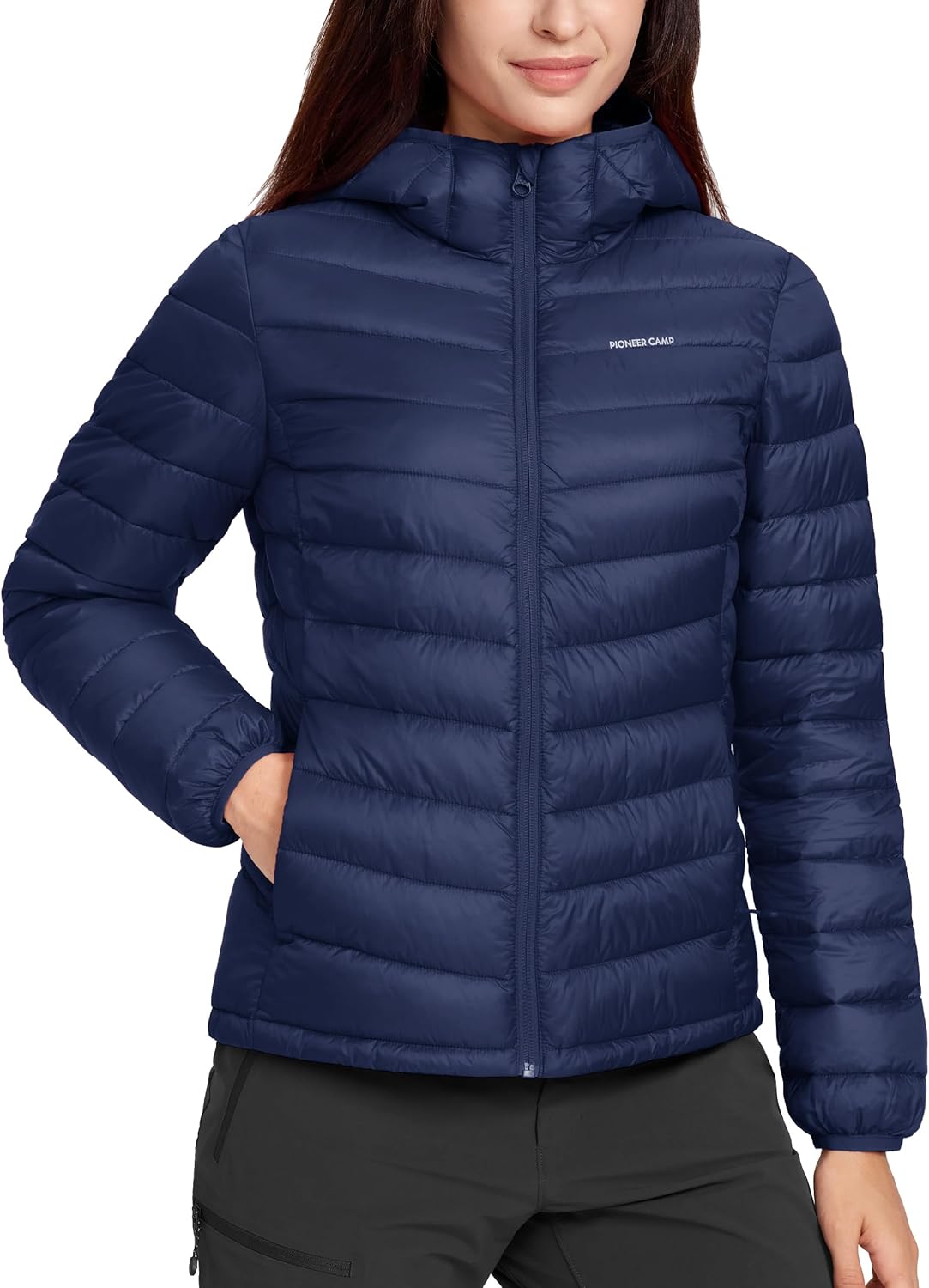 Pioneer Camp Women's Packable Puffer Jacket Winter Light Weight Water-Repellent Quilted Coat with Hood - Image 7