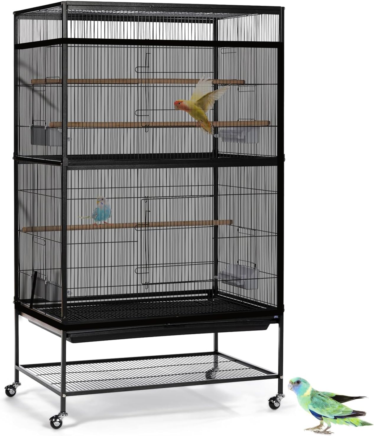 ASOCEA Extra Large Cage À Oiseaux Graines De Recueil De Graines Jupe Garde Couverture de Cage à Oiseaux Filet de Perroquet en Maille de Nylon pour Cages Rondes et Carrées (Noir, 118*31.5in/300*80cm) - 2