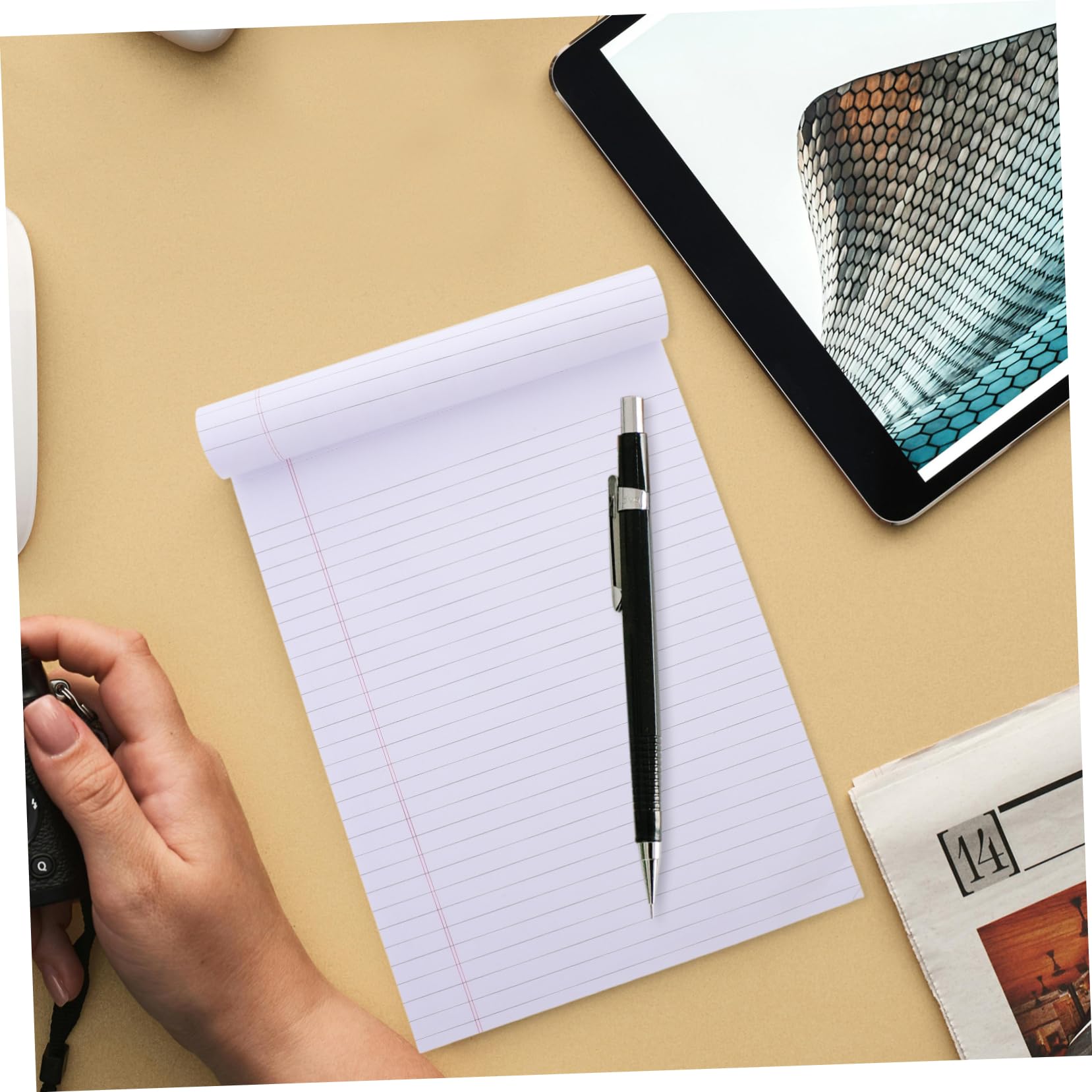 VILLCASE Set di 4 Memo Pad A4 Carta Spessa a Righe Larghe, Design Strappabile, Blocchi per Scrivere come Desk Planner per Appunti D'ufficio