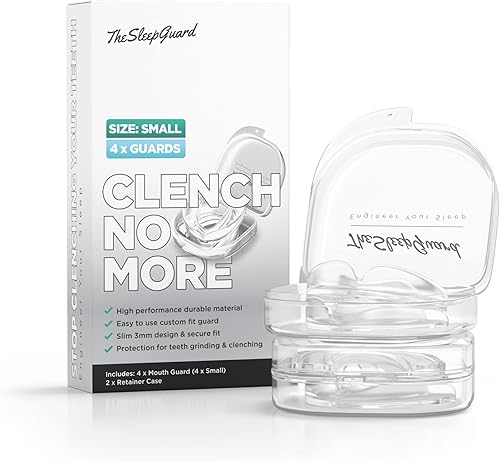 Protector bucal para apretar los dientes por la noche [Paquete de 4, tamaño pequeño - Mujeres] - Protectores nocturnos personalizados para rechinar