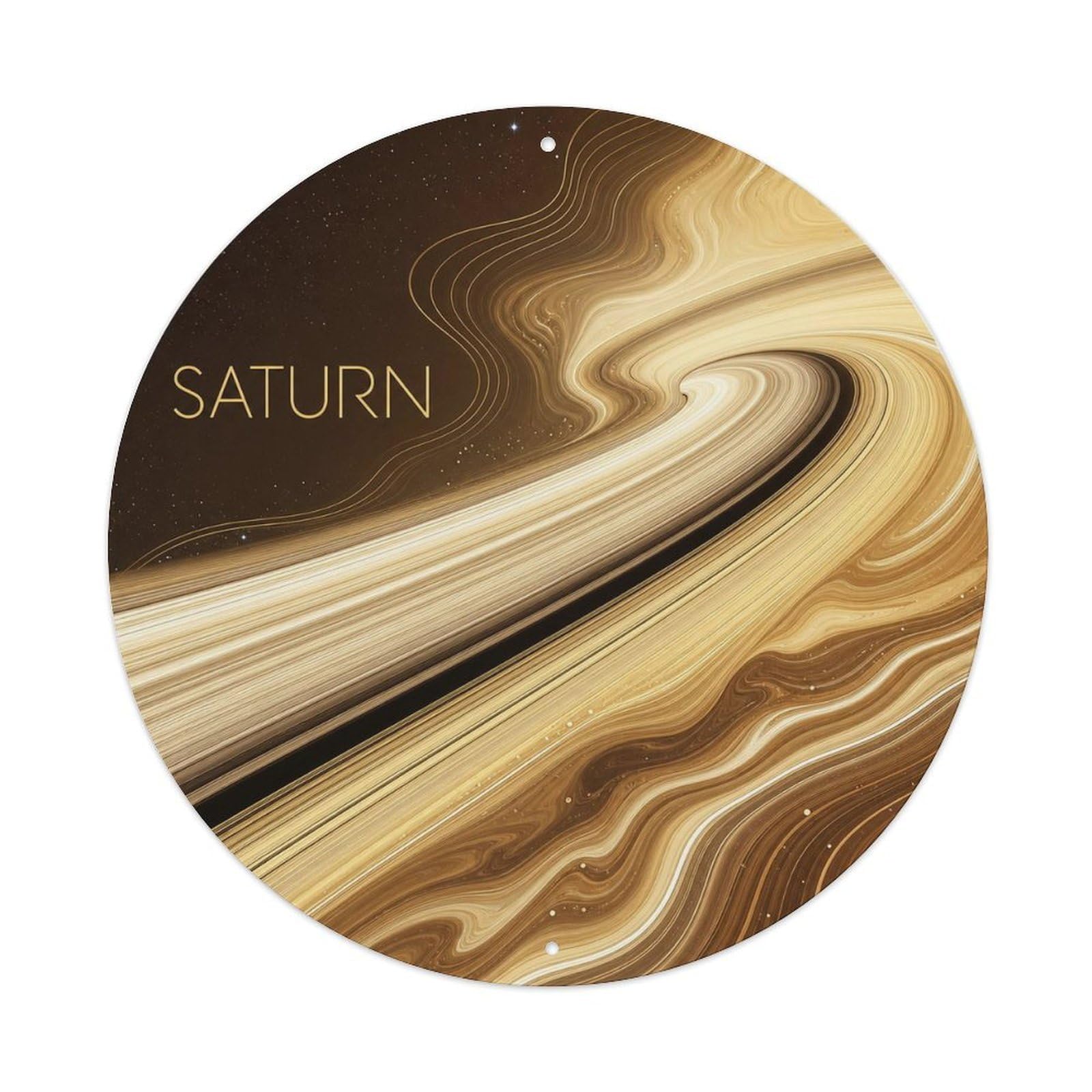 Celestial Saturn Ring System Vintage Space Metal Tin Sign Plaque Wall Decor for Cafe, Man Cave, Club Bar, Office, Home Garden Round Metal Poster 8x8Inch