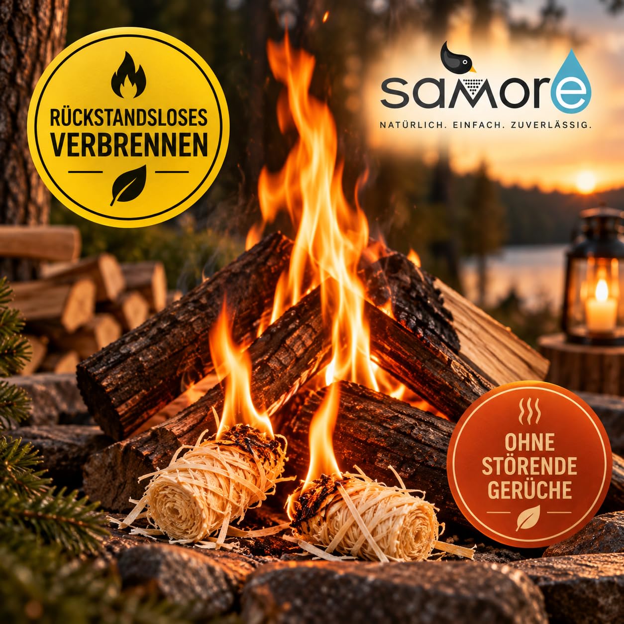 Samore Bio-Kaminanzünder und Öko-Grillanzünder aus Holzwolle, pflanzliches Wachs, Kohleanzünder | Wachsanzünder | Anzündwolle | Anzündhilfe ohne Rückstände (20,0 kg (ca. 1600 Anzünder)