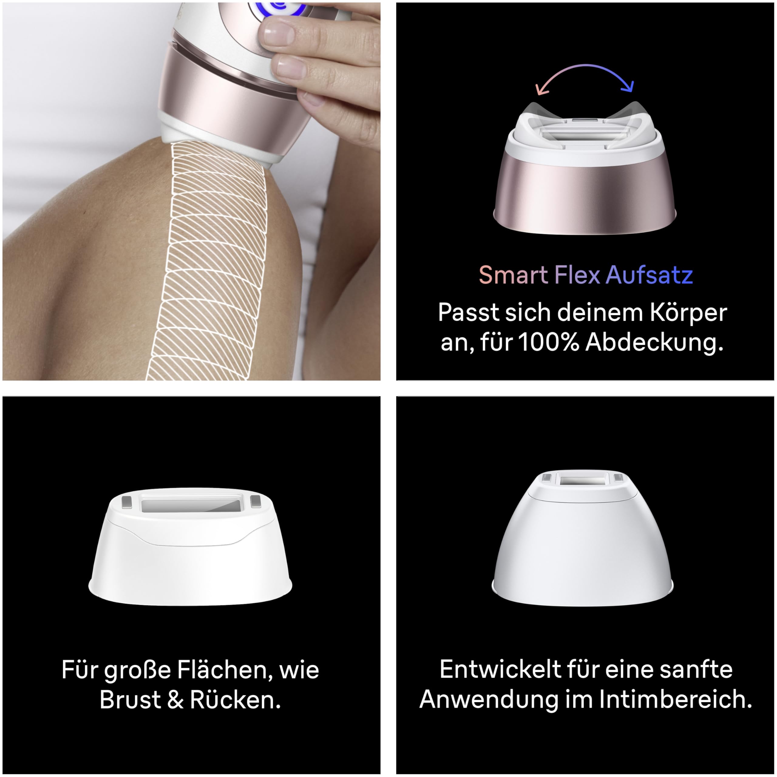 Braun Smart IPL Geräte Haarentfernung Skin i·expert 7 PL7311 Weiß/Rosegold Dauerhafte Haarentfernung Inkl. Etui Venus Rasierer 3 Aufsätze