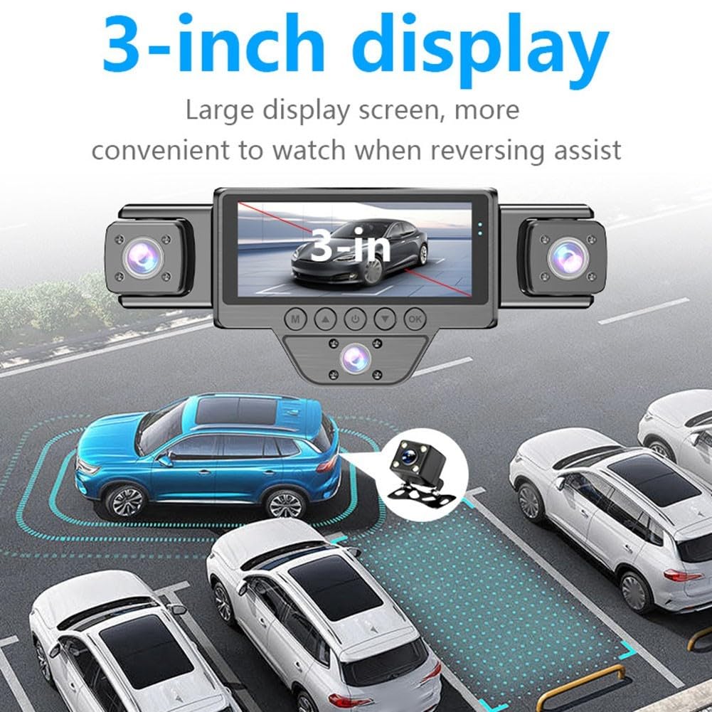 5-kanałowy do kamery samochodowej 1080P WiFi 24H Parking (4 rejestratory) | Widok 360° z przodu/z tyłu/z boku, wideo HD 1080P, sterowanie aplikacją WiFi, tryb parkowania 24h, wytrzymały materiał ABS