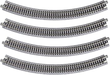 Kato USA Model Train Products Unitrack, 315mm 12 3/8" Radius 45-Degree Curve Track 4-Piece