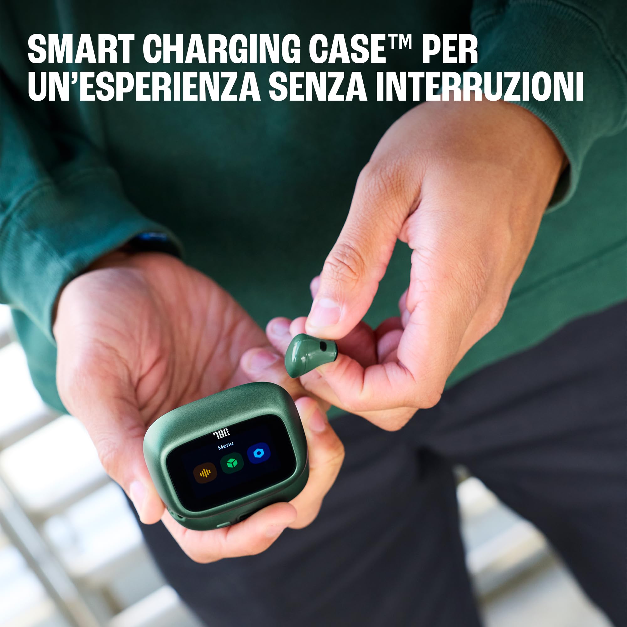 JBL Live Flex 4, Auricolari Wireless con Cancellazione Adattiva del Rumore, Bluetooth, Autonomia di 50 Ore, Impermeabilità IP54, Smart Charging Case, Nero