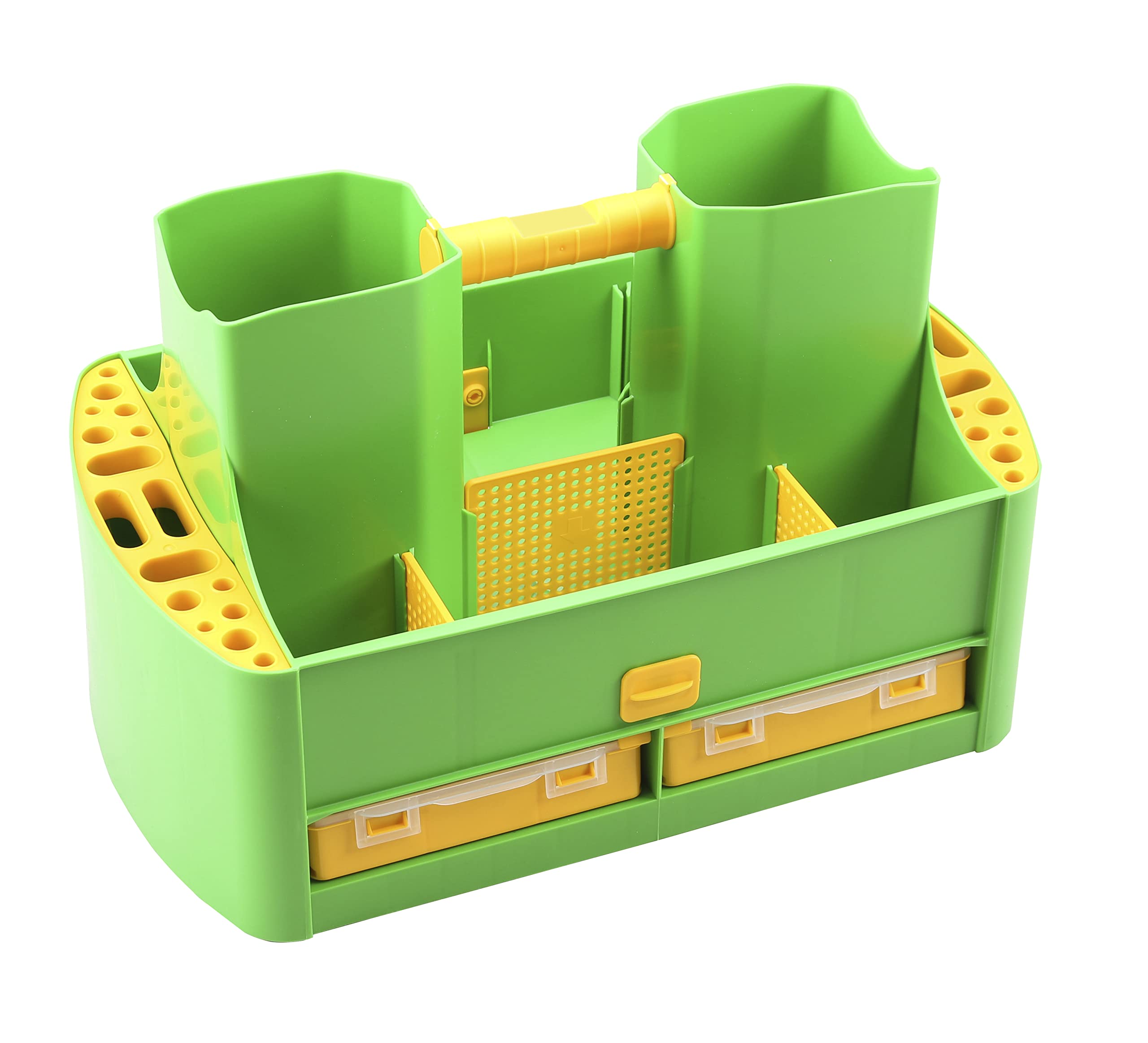 Allit GartenAid > W< 19/62 - Caja de herramientas multiusos para herramientas de jardín, color verde y amarillo