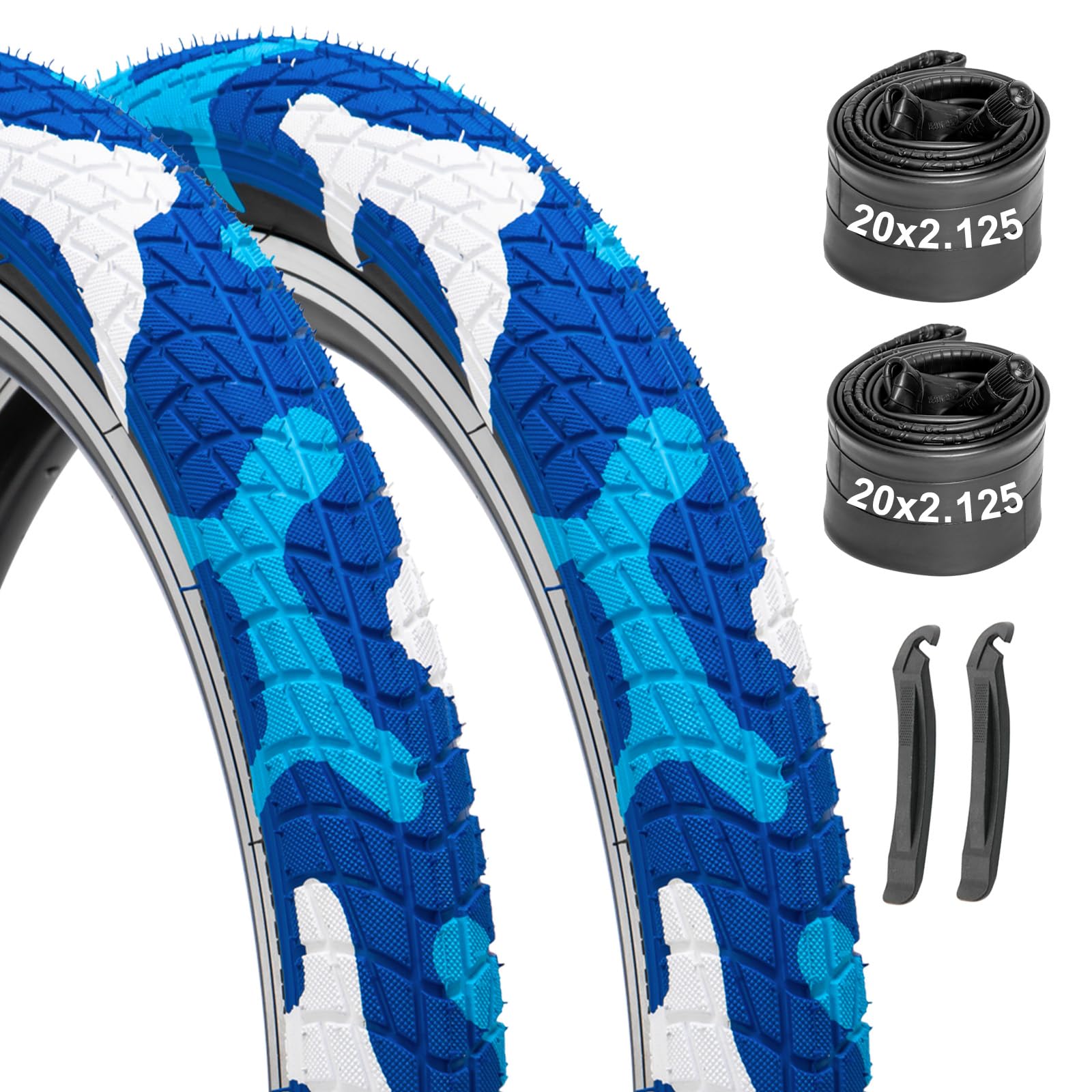 WINFAVO camo blue 20 inch bike tire set